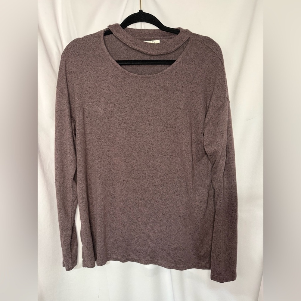 Maurices Long Sleeve Layered-Detail Top in purple